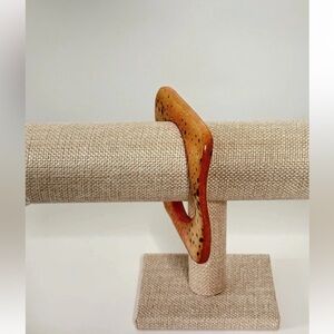 Square Bangle Bracelet Splatter Colors of Lucite or Acrylic - Mid Century Modern